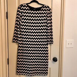 Ronni Nicole, sz 12, Gold & Black, Chevron Pattern Dress